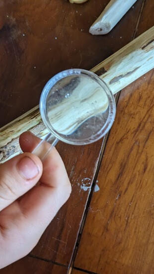 I check the wood to get to know its feel and its power and if I have missed any bits