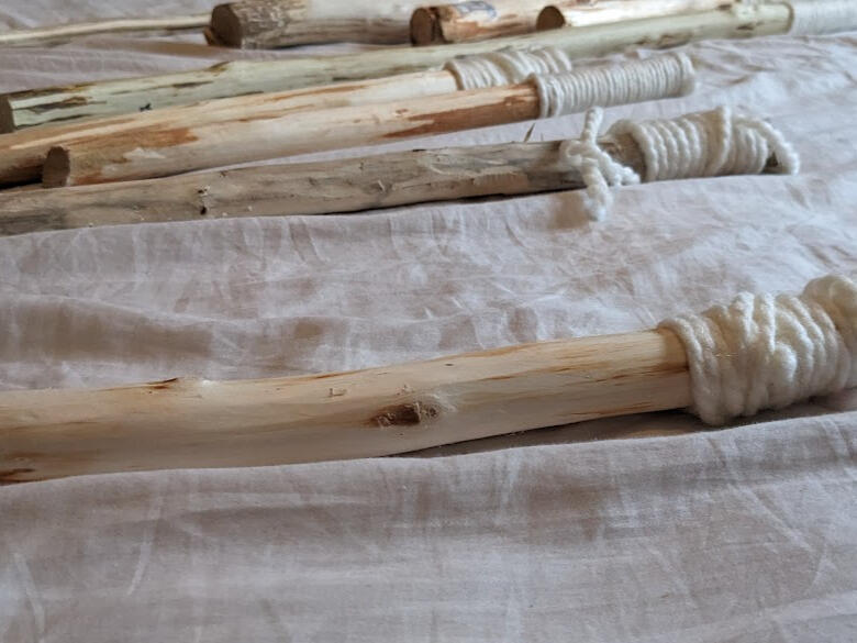 Then I wrap the handles with really soft comfortable wool